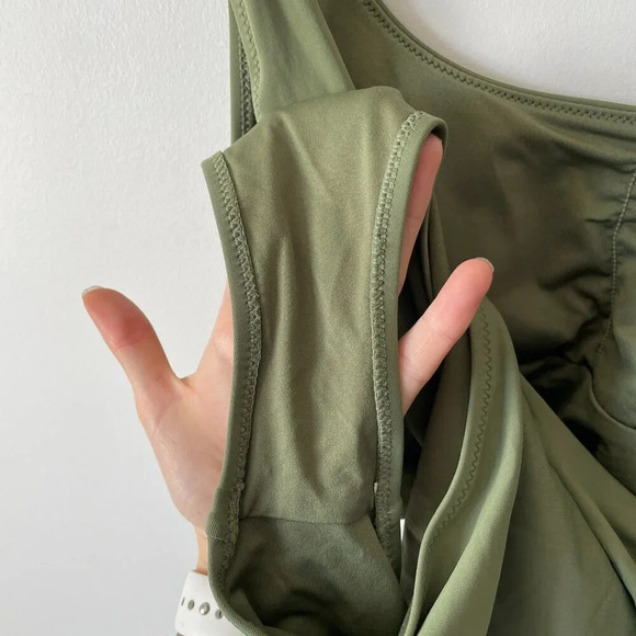 Zara Olive Green Classic One Piece Swimsuit Size XL - Picture 8 of 10